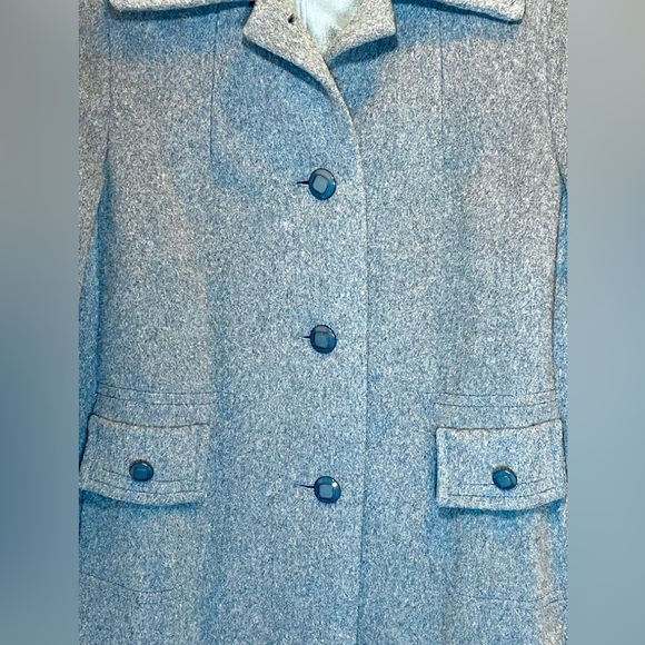 Bromley 100% Wool Button Down Trench Coat Long Sleeves Women’s Size Medium/Large - Picture 3 of 16